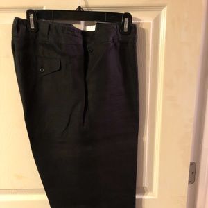 Black Linen crop Pants